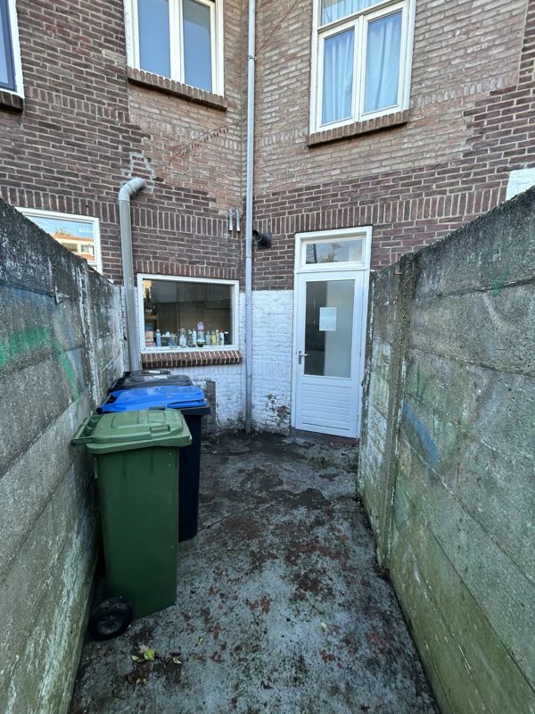 Opgeruimde achterplaats, vanuit de andere kant